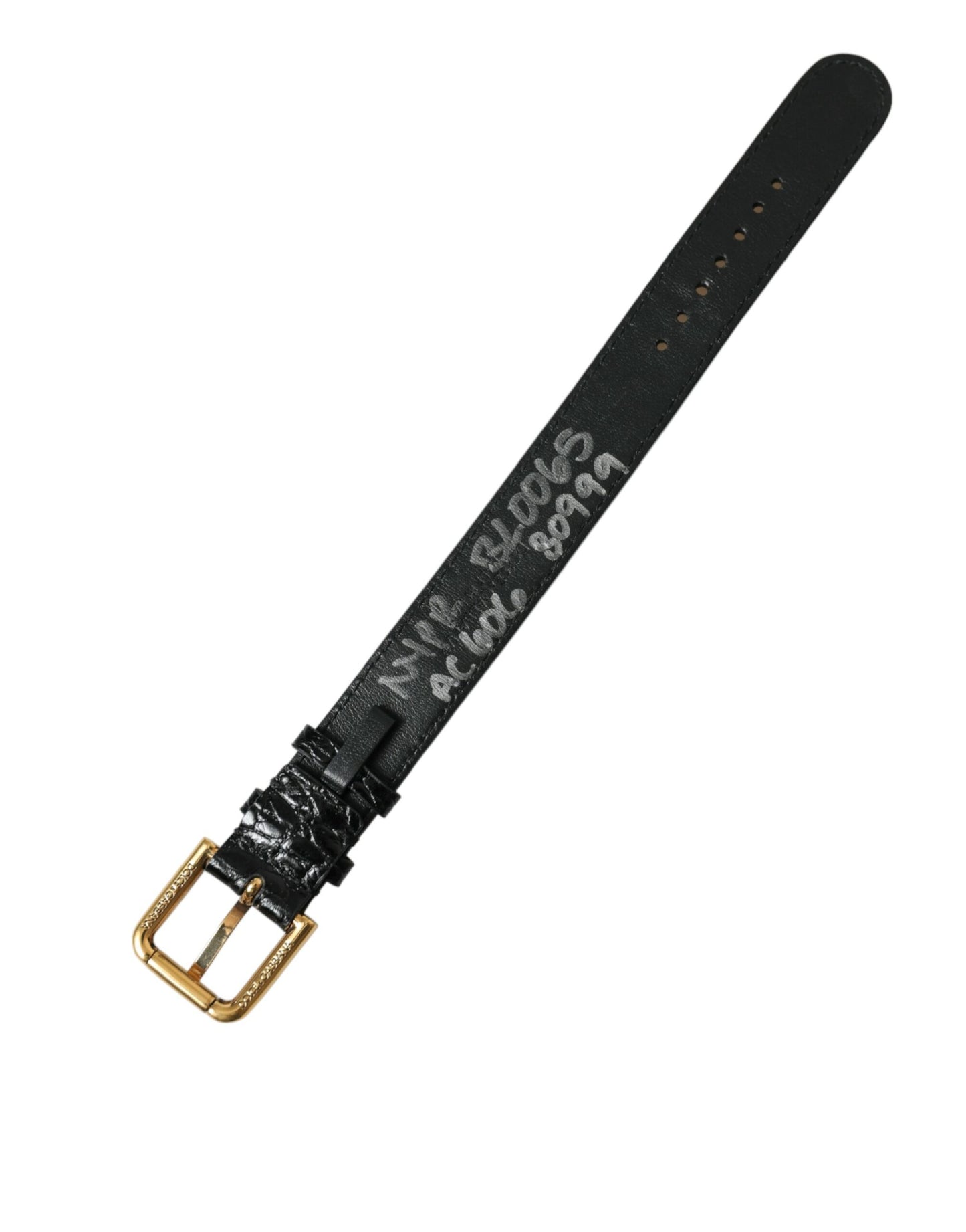 Dolce & Gabbana Elegant Gold Black Leather Bracelet - KALAJ