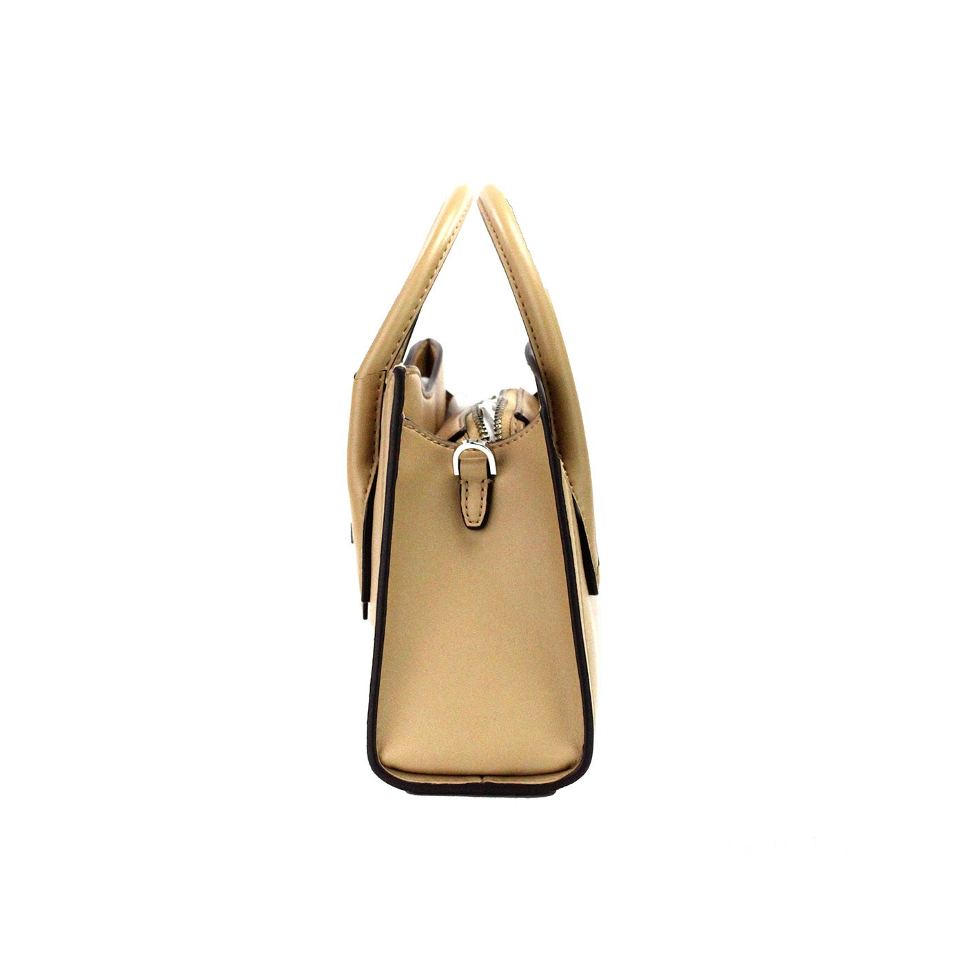Michael Kors Gabby Small Camel Faux Leather Top Zip Satchel Crossbody Bag - KALAJ