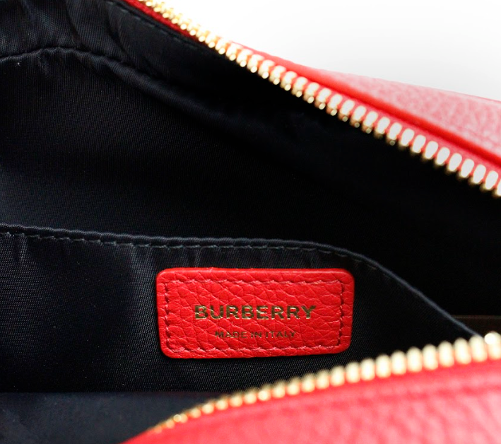 Burberry Small Branded Bright Red Grainy Leather Camera Crossbody Bag - KALAJ