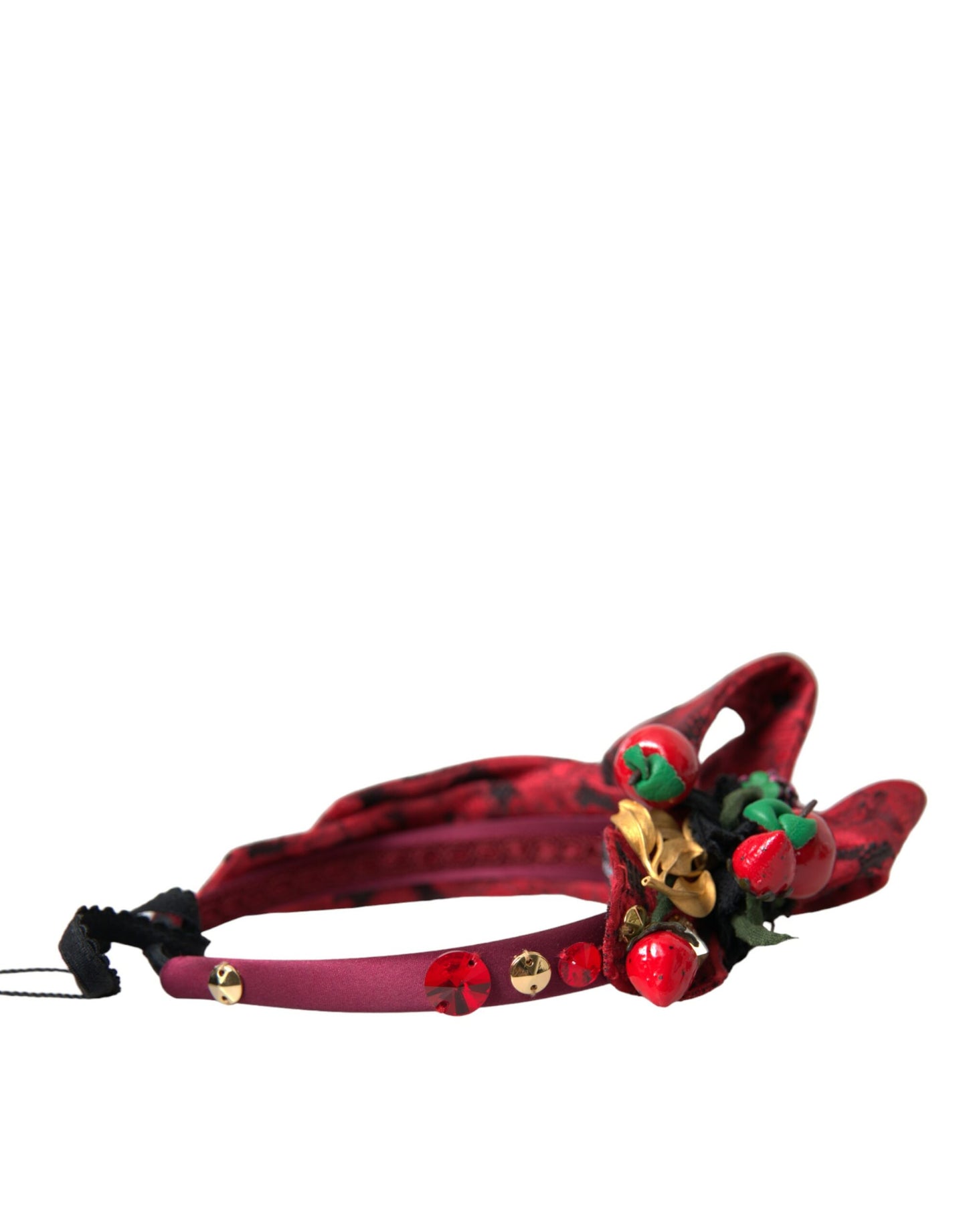 Dolce & Gabbana Red Cherry Sicily Embellished Women Hairband Diadem - KALAJ