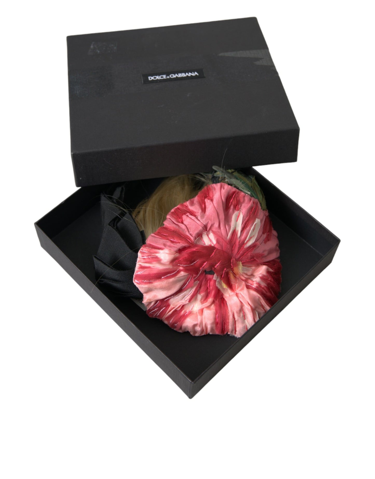 Dolce & Gabbana Black Viscose White Hair Parrucchiera Headband Diadem - KALAJ