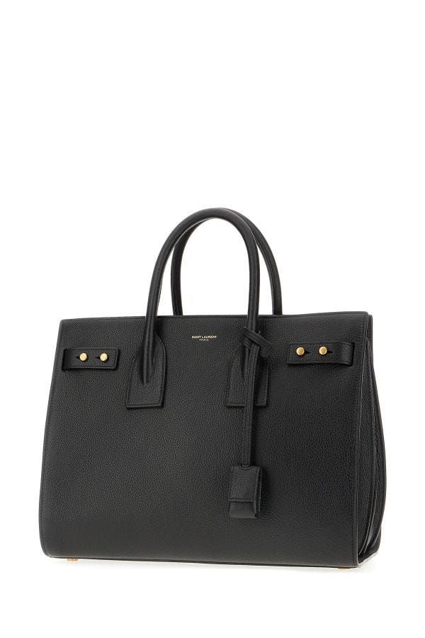 Saint Laurent Black Calf Leather Sac De Jour Handbag - KALAJ