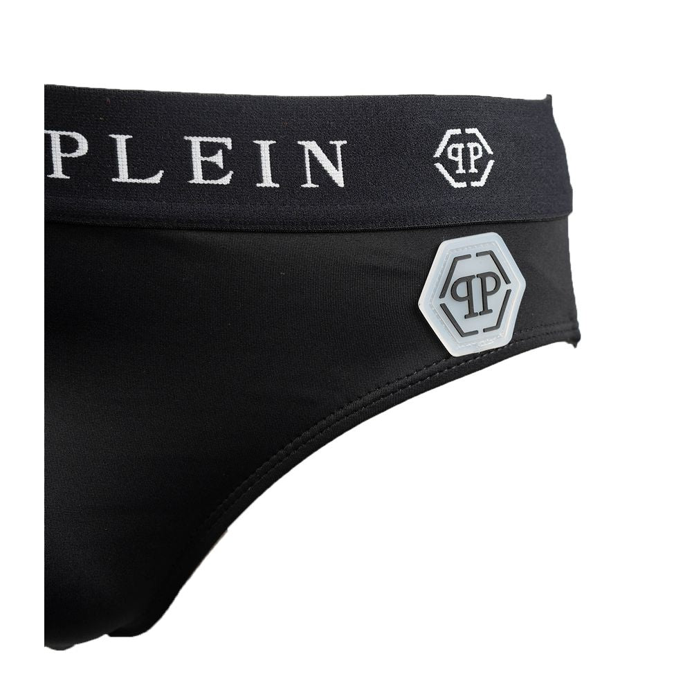Philipp Plein Black Polyamide Swimwear