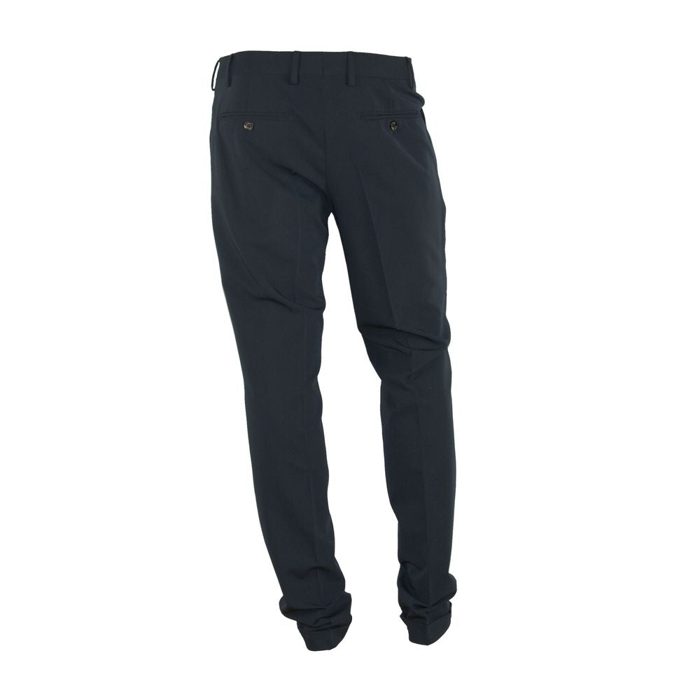 Made in Italy Black Polyester Pant