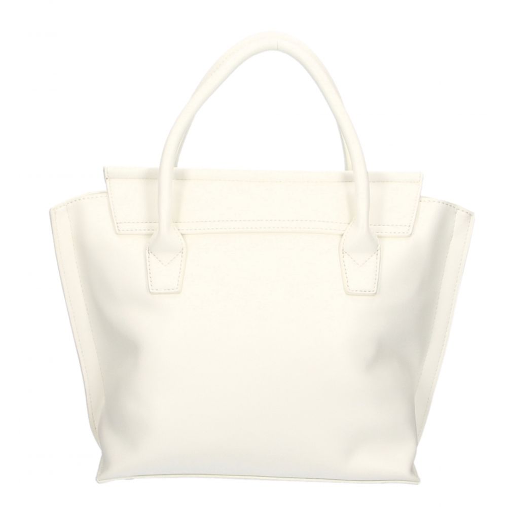 Plein Sport Elegant White Handbag With Magnetic Closure - KALAJ