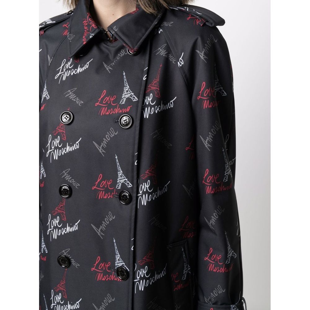 Love Moschino Black Polyester Coat