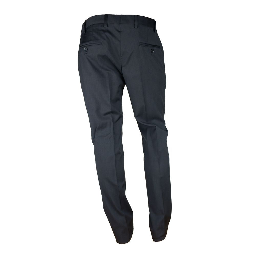 Made in Italy Black Wool Two-Piece Suit