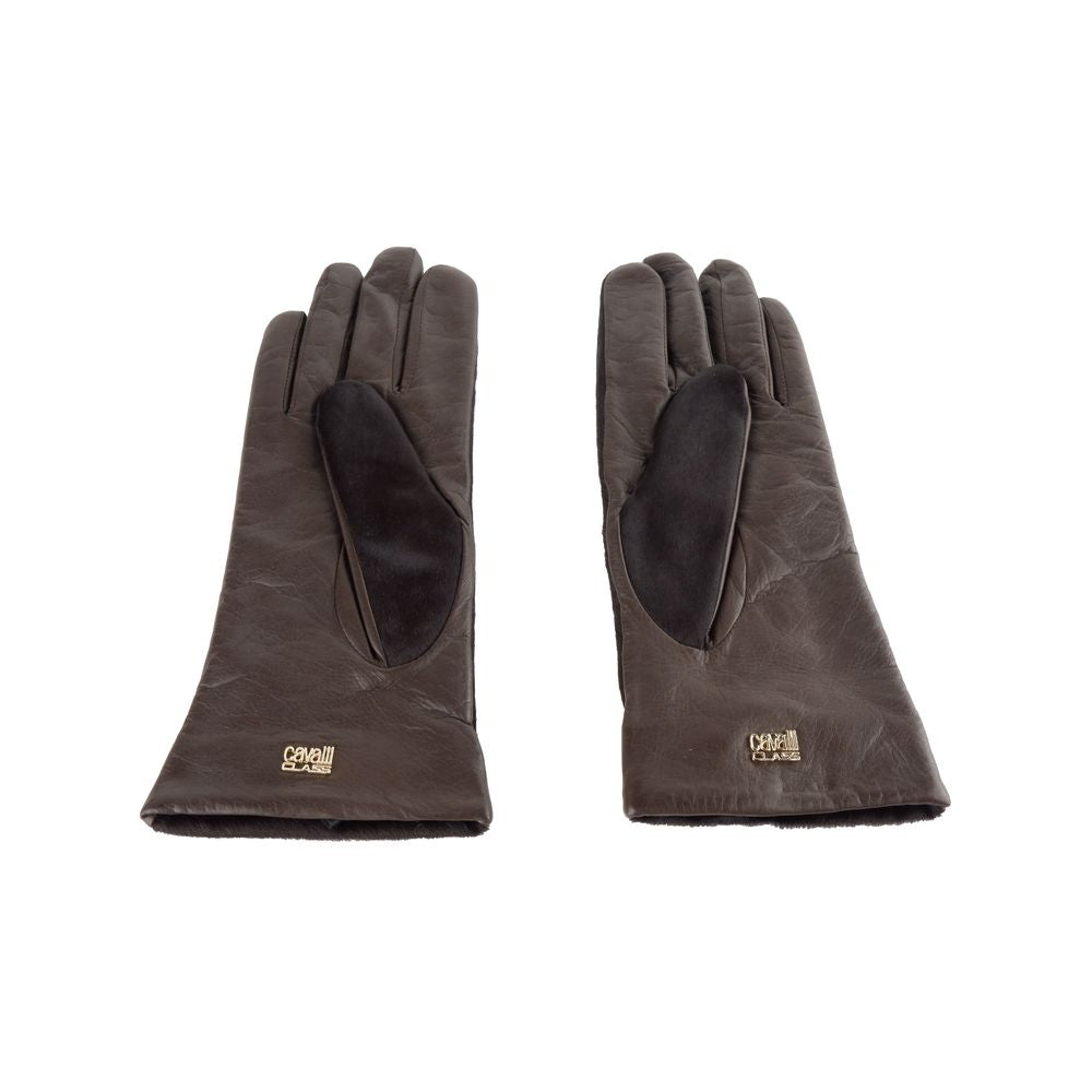 Cavalli Class Brown Lambskin Women Glove - KALAJ