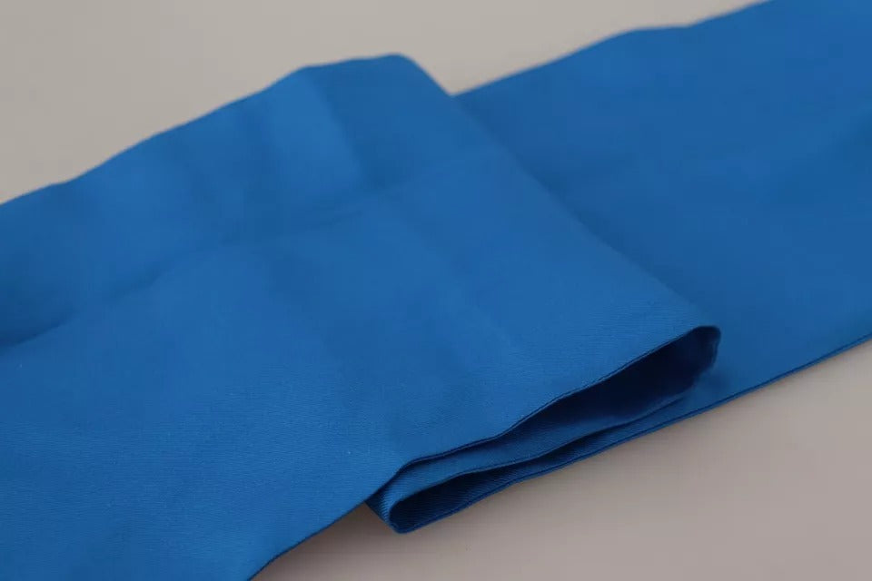 Dolce & Gabbana Royal Blue Scarf Neck Wrap Shawl Silk Scarf - KALAJ