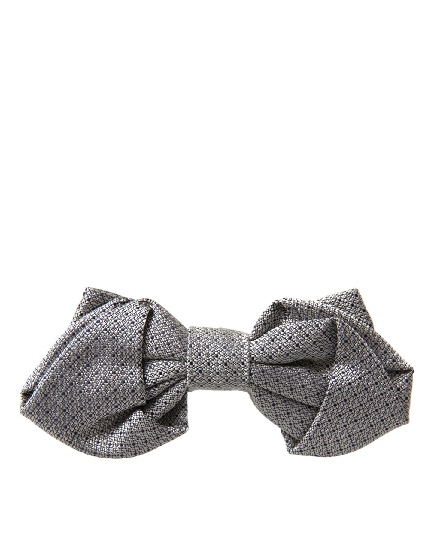 Dolce & Gabbana Gray Silk Adjustable Neck Men Bow Tie - KALAJ