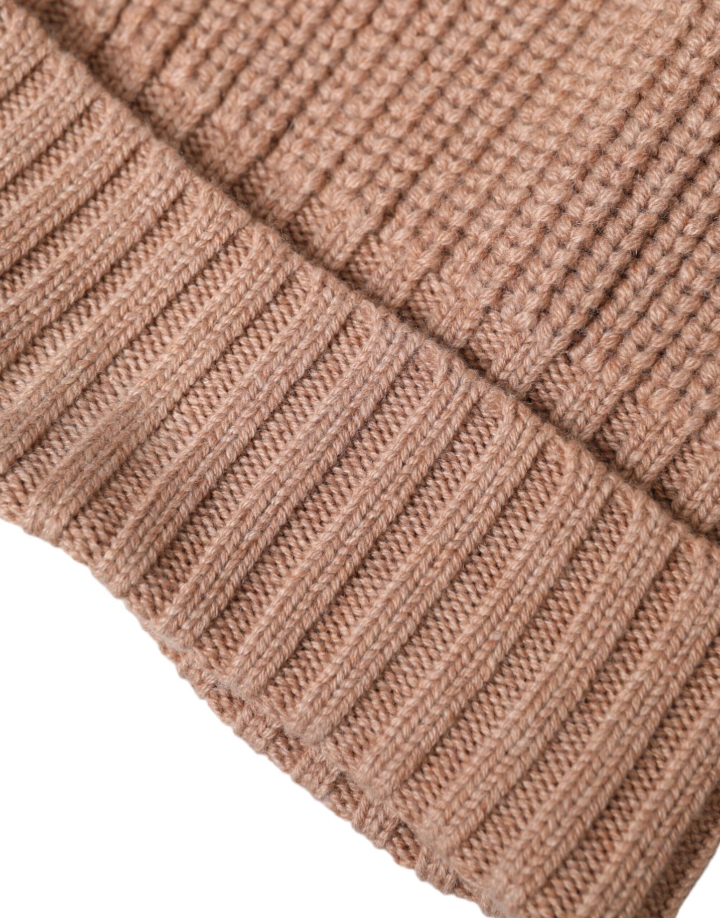 Dolce & Gabbana Brown Solid Knitted Fur Ball Winter Beanie Hat - KALAJ