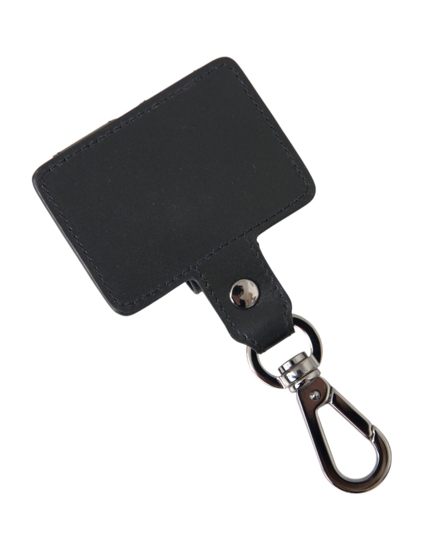 Dolce & Gabbana Black Plain Leather Silver Metal Airpods Case - KALAJ