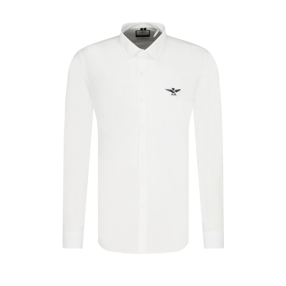 Aeronautica Militare White Cotton Shirt