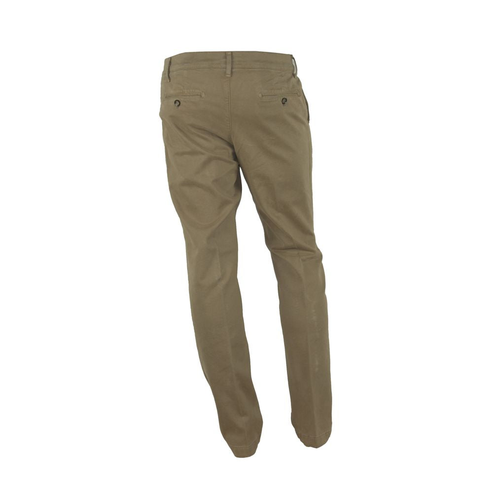 Made in Italy Brown Cotton Pant