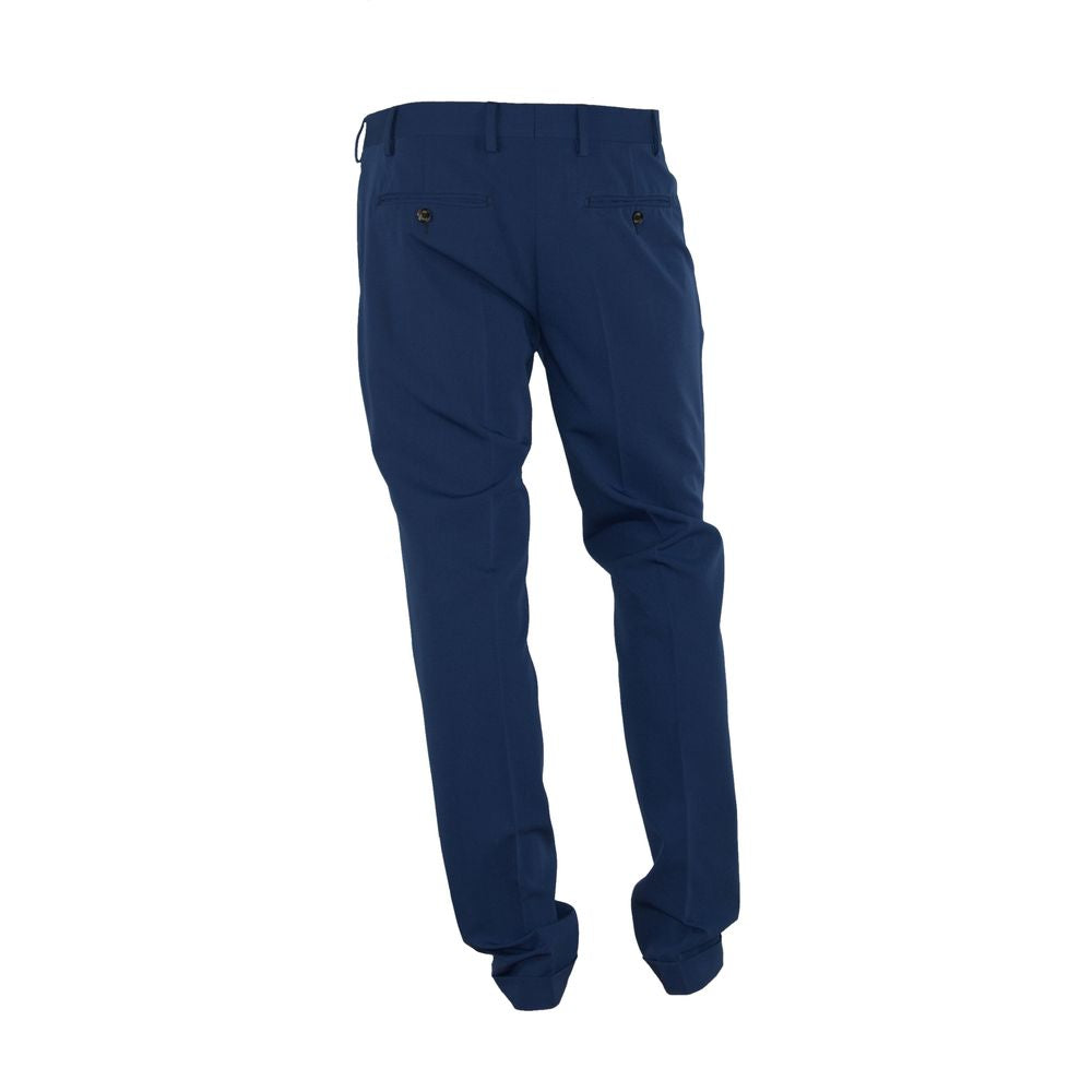 Made in Italy Blue Polyester Pant