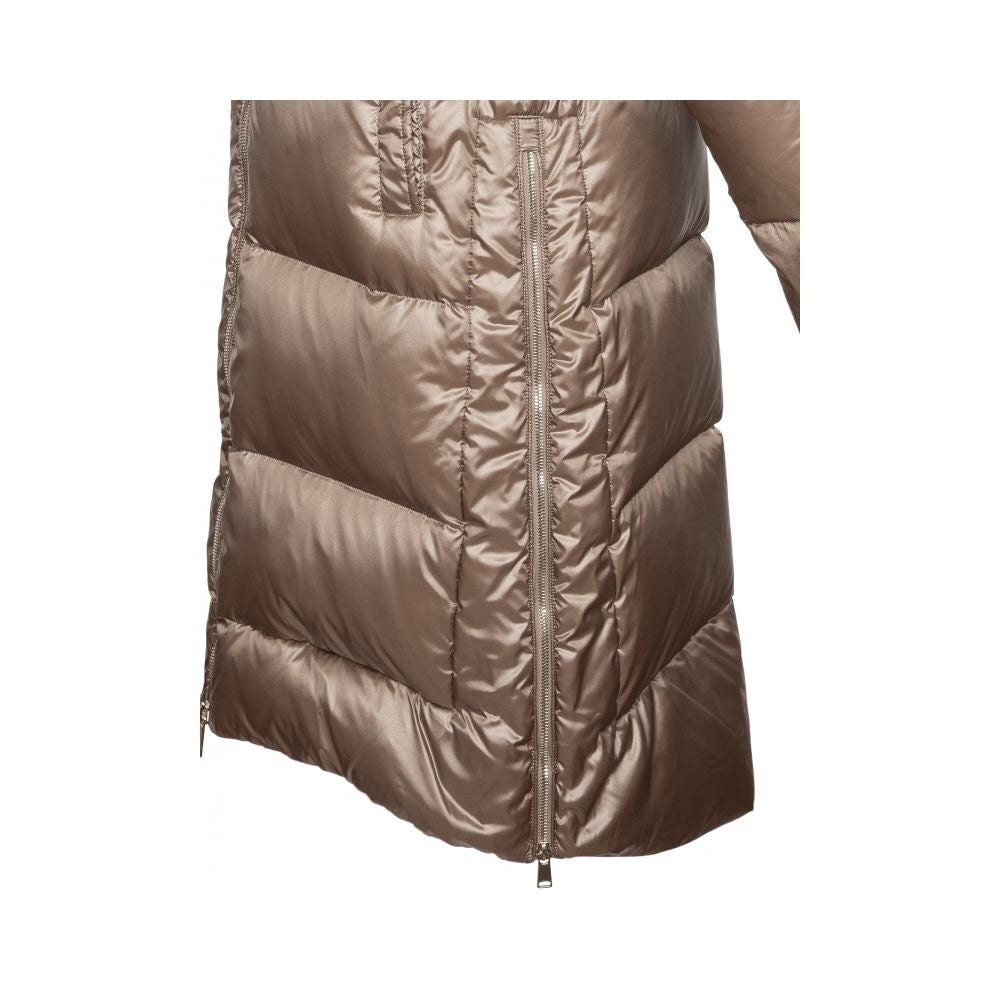 People Of Shibuya Beige Polyester Women's Quilted Jacket