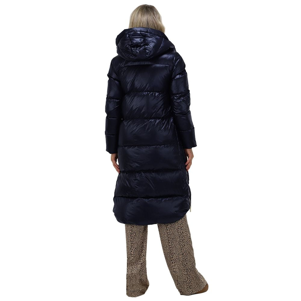 People Of Shibuya Blue Polyester Women's Quilted Down Jacket