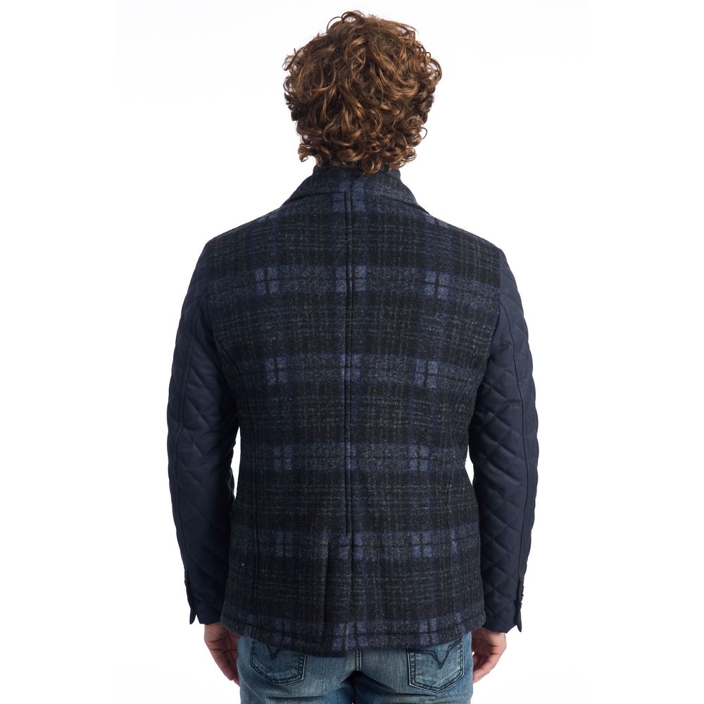 Roberto Pepe Luxury Blue Wool Jackets & Coat