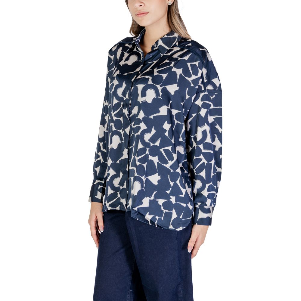 ICHI Blue Polyester Blouse