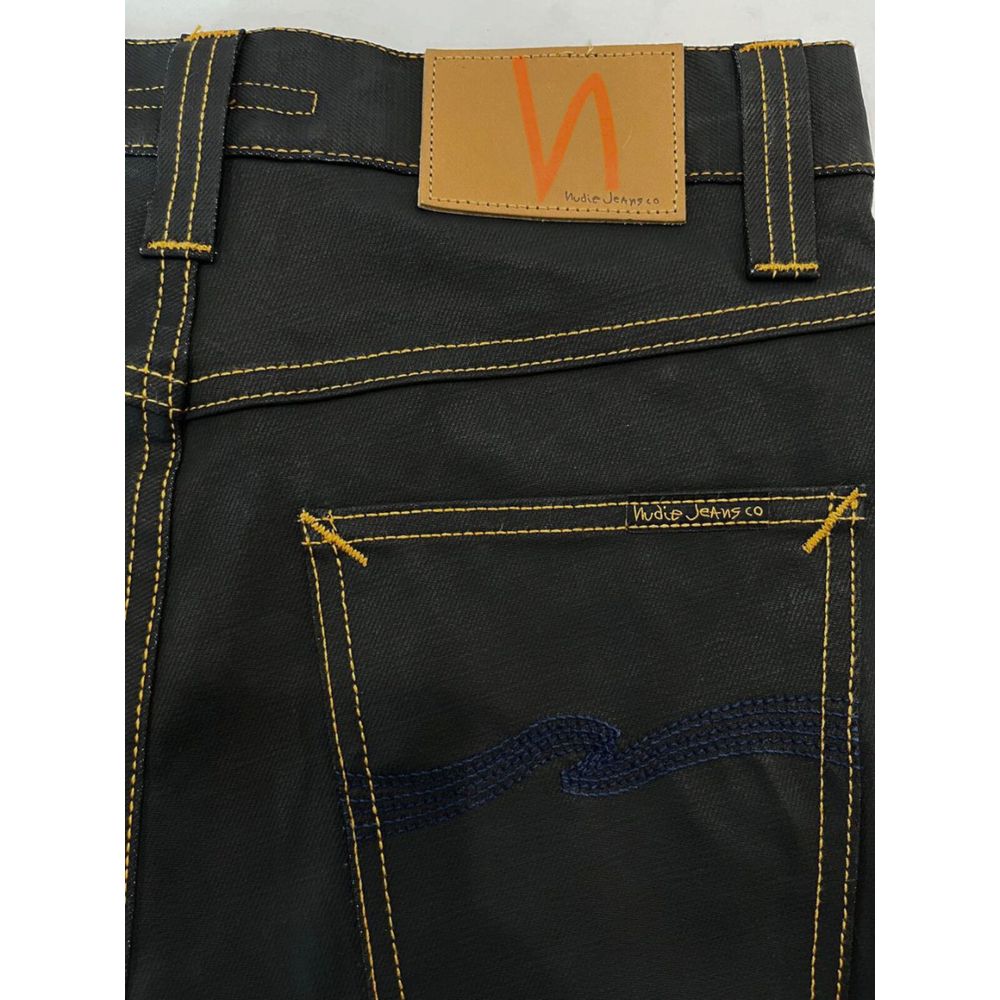 Nudie Jeans Black Cotton Jeans Denim