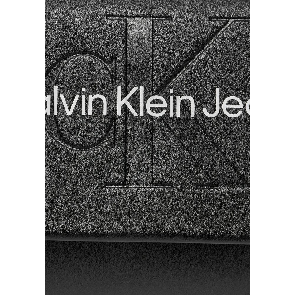 Calvin Klein Jeans Black And White Artificial Leather Handbag