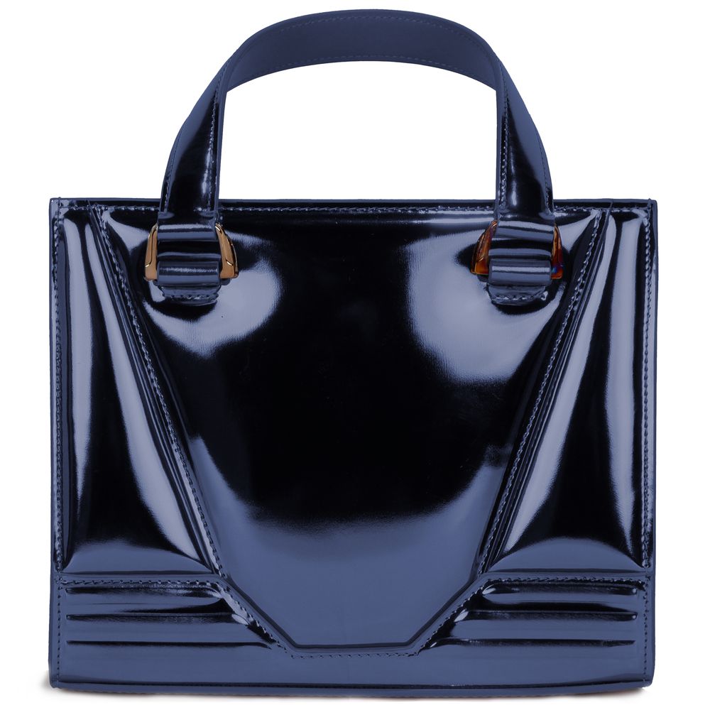 Ferrari Metallic Blue Leather Women Handbag