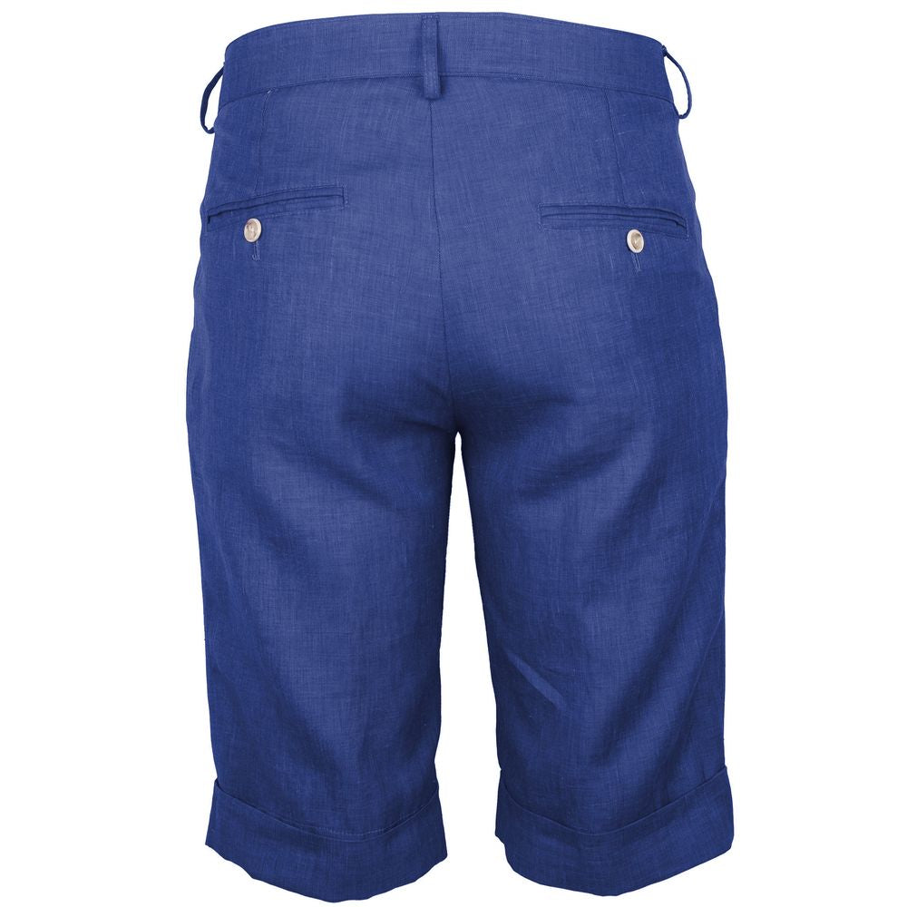 Made in Italy Blue Linen Short