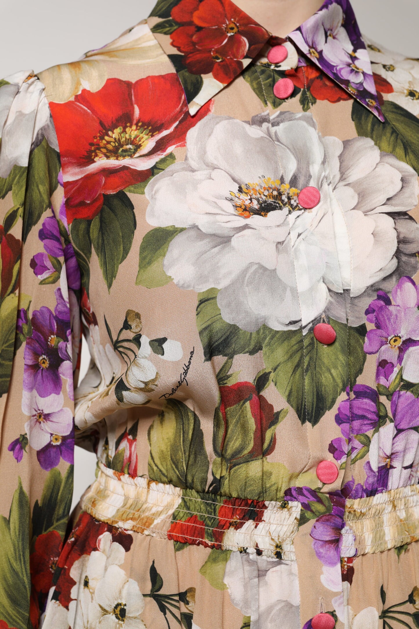 Dolce & Gabbana Multicolor Floral Wide Leg Jumpsuit Dress