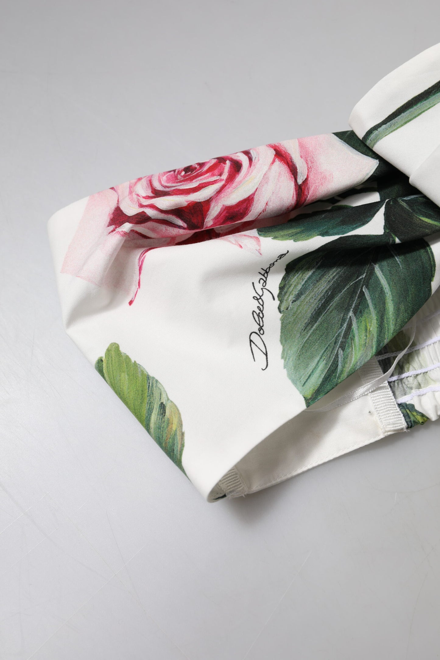 Dolce & Gabbana White Floral Print Cropped Bustier Corset Top