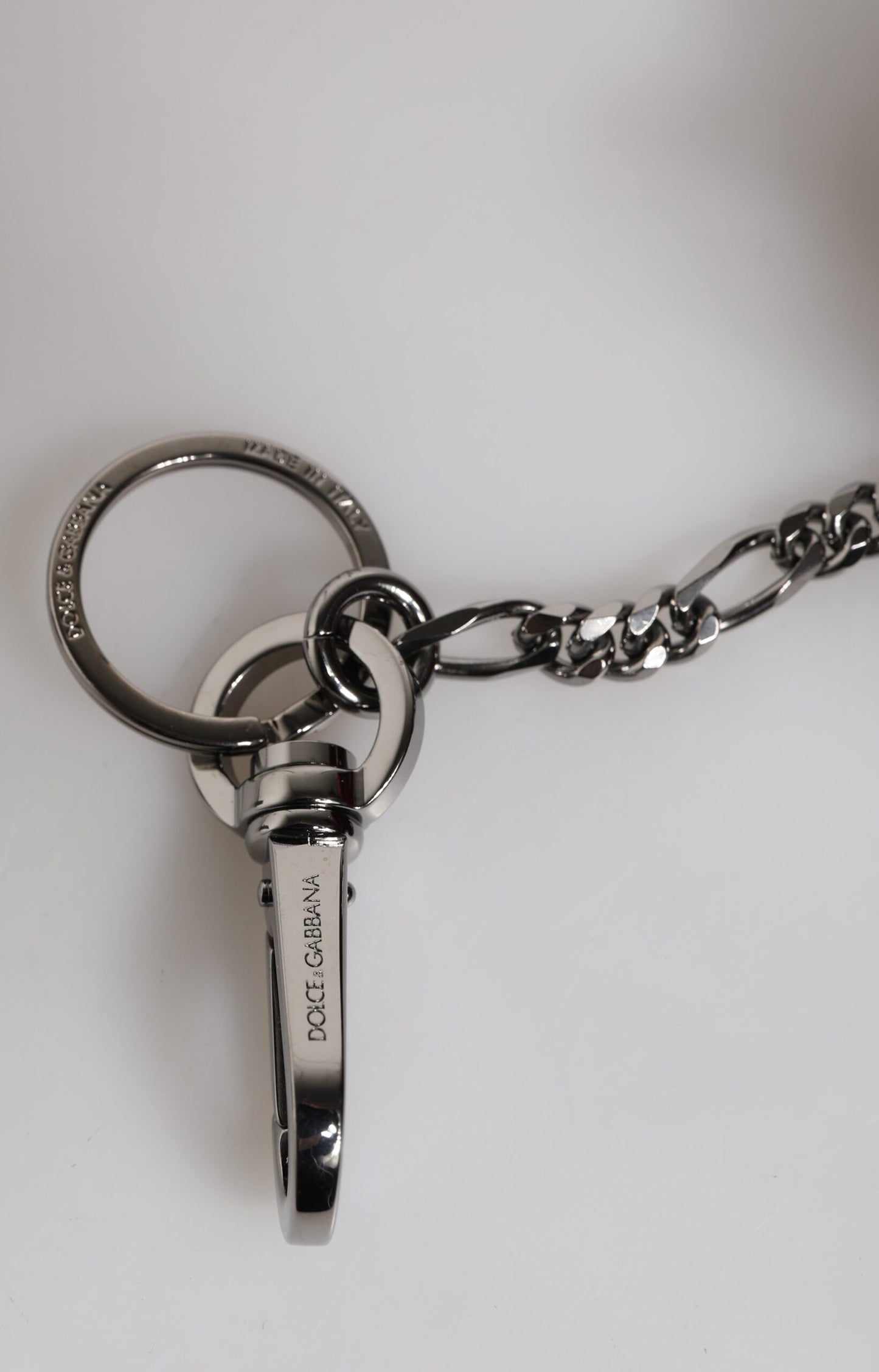 Dolce & Gabbana Red Black Polyester Animal Silhouette Keychain Keyring