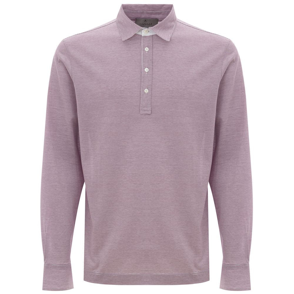 Canali Pink Cotton Polo Shirt