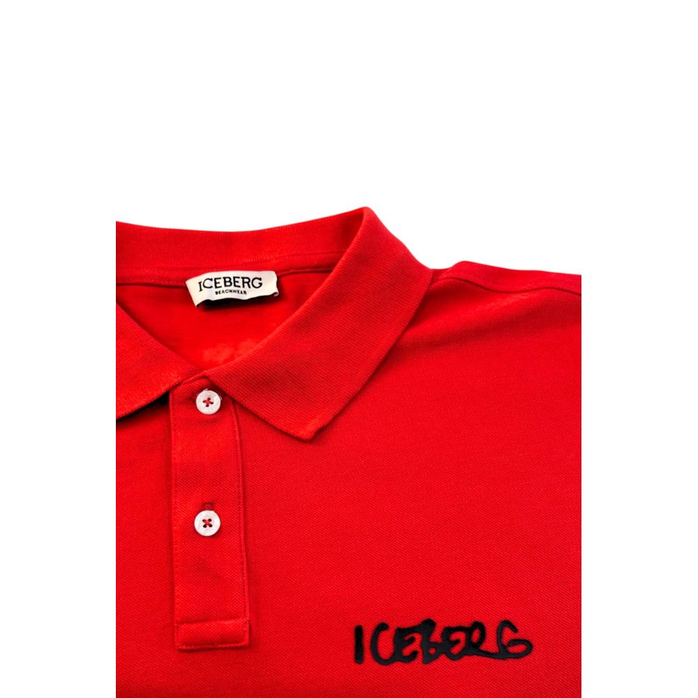 Iceberg Red Cotton Polo Shirt