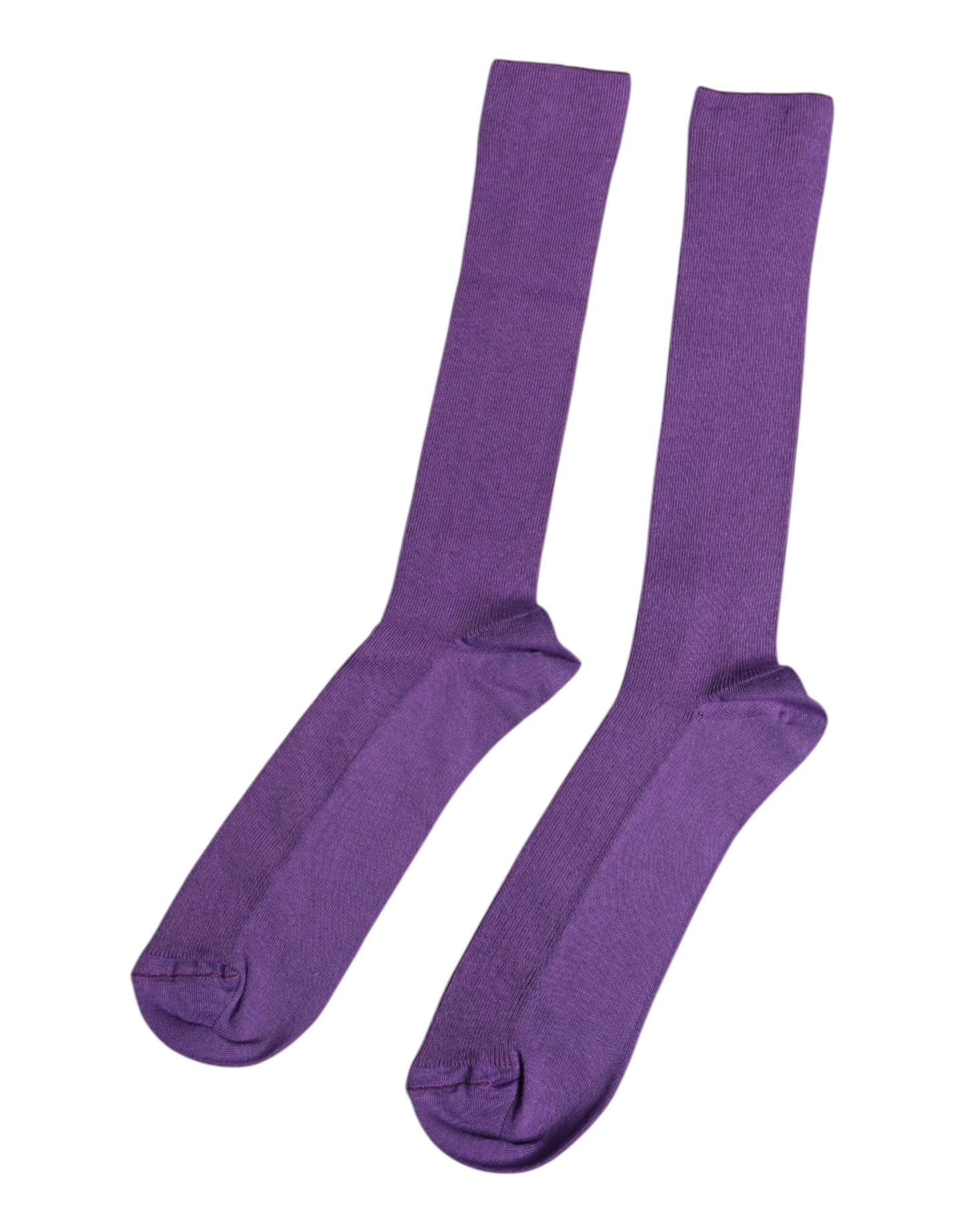 Dolce & Gabbana Purple Cotton Logo Over The Calf Socks