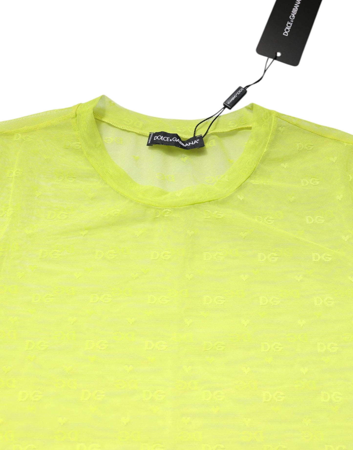 Dolce & Gabbana Green Nylon See Through Women Short Sleeves Top