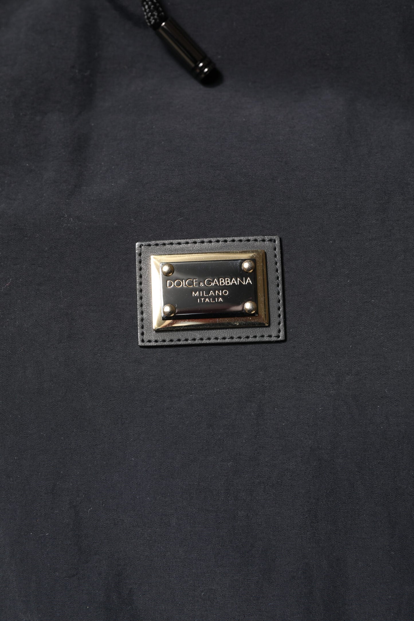 Dolce & Gabbana Black Nylon Full Zip Hooded Parka Jacket