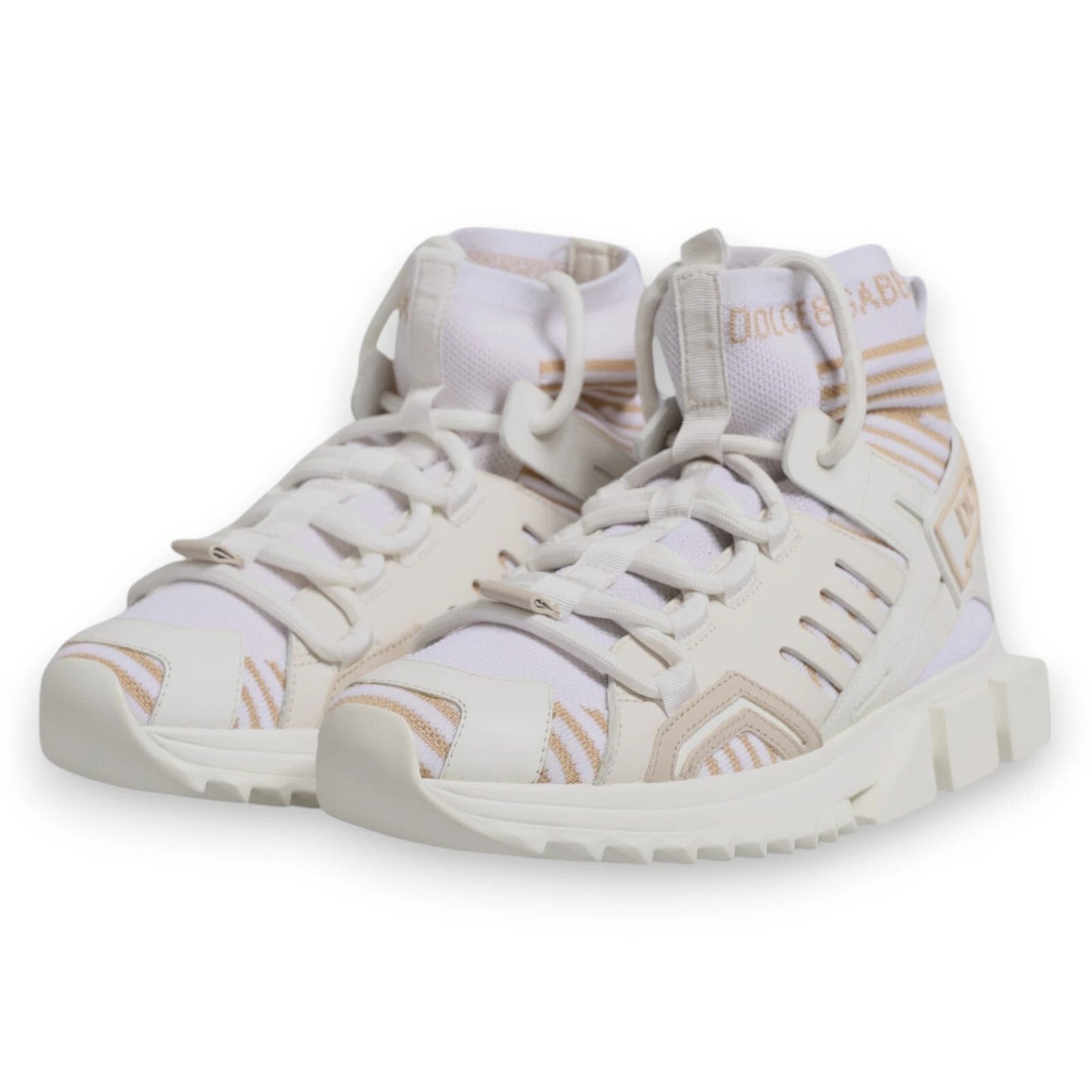 Dolce & Gabbana White Sorrento Socks Trekking Sneakers Shoes