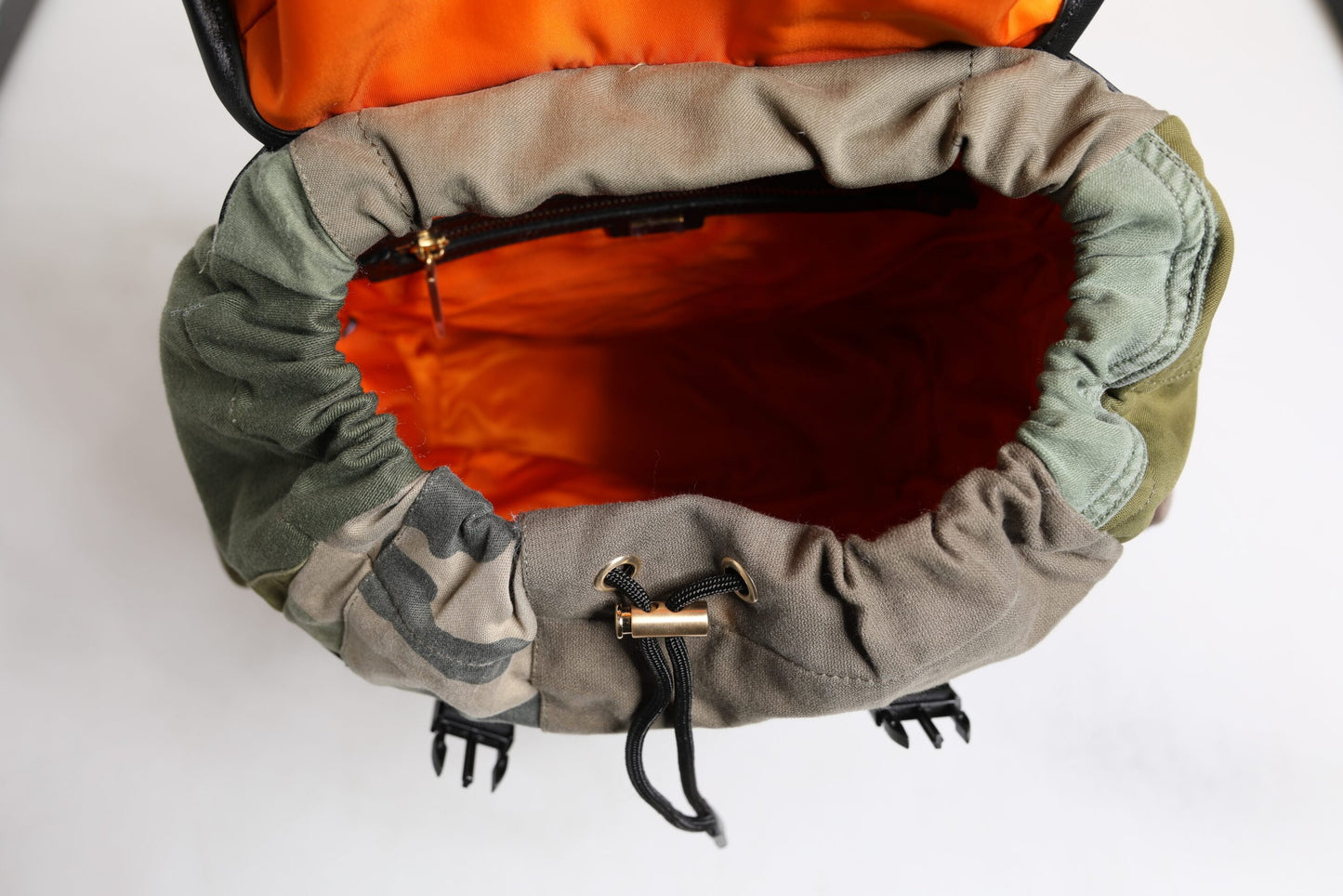 Dolce & Gabbana Green Patchwork Travel Backpack Military Bag