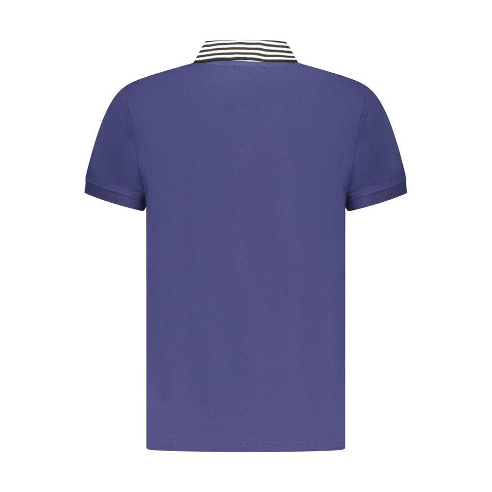 Cavalli Class Blue Cotton Polo Shirt