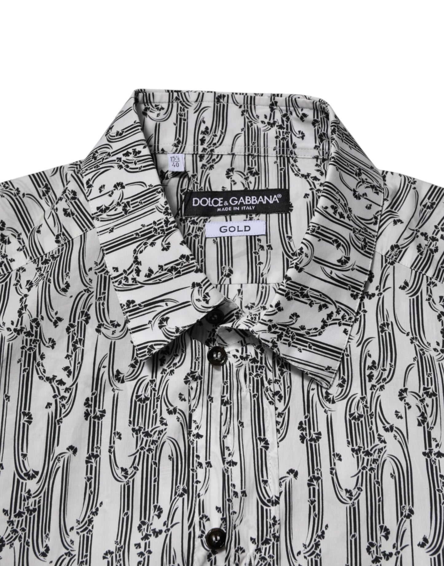 Dolce & Gabbana White Floral Print Casual Long Sleeves Shirt