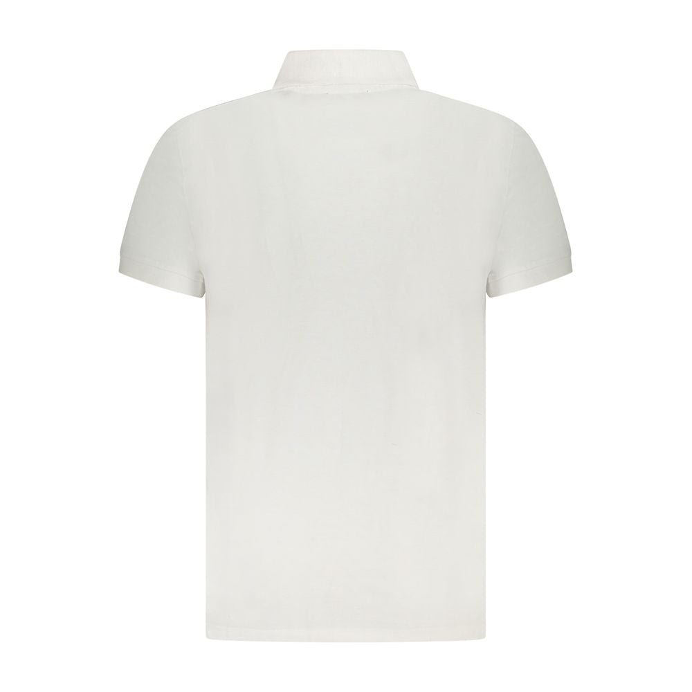 Cavalli Class White Cotton Polo Shirt