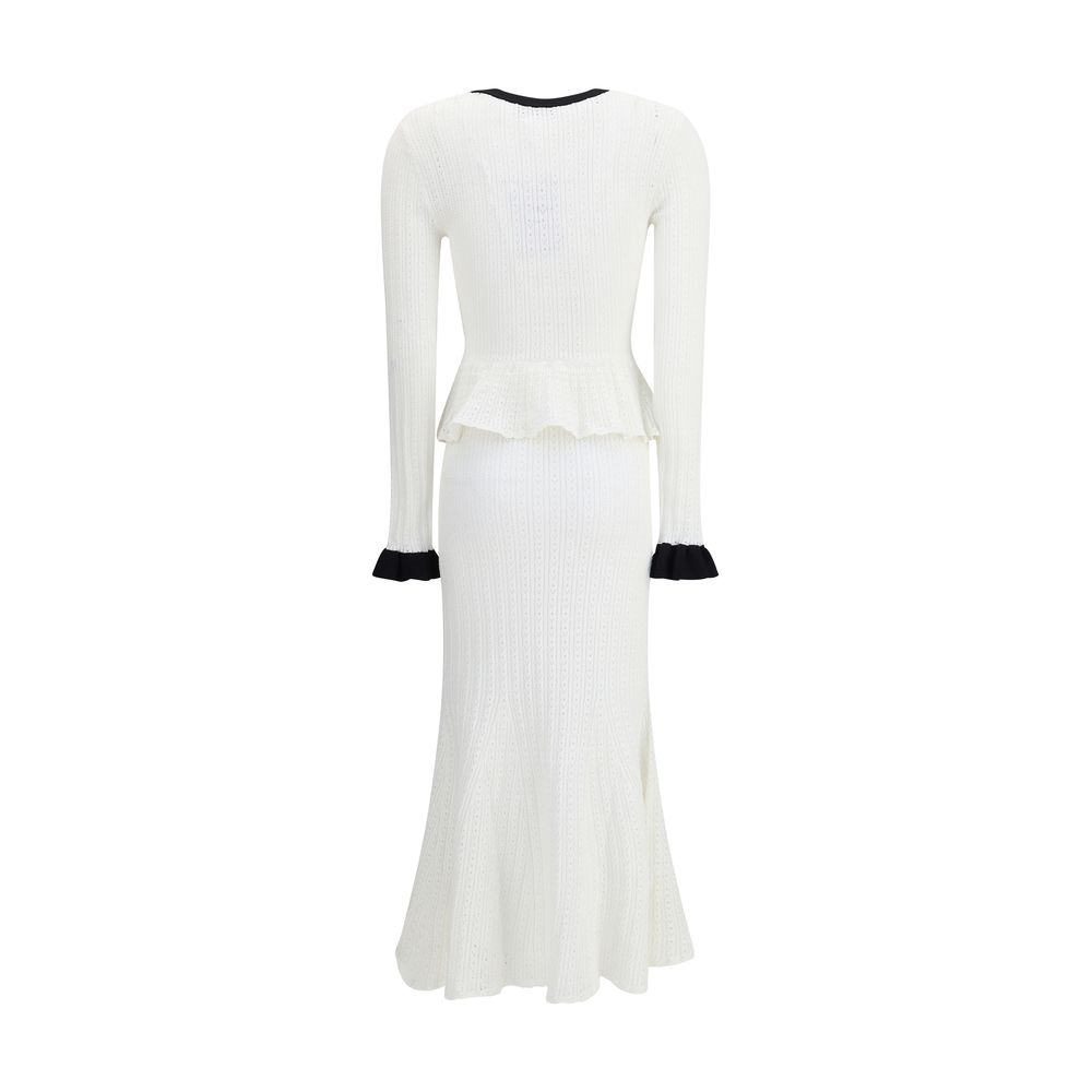 Self-Portrait Pointelle Knit Long Dress