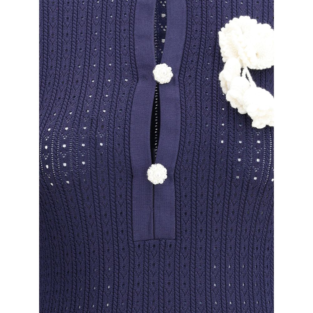 Self-Portrait Knit short pointelle Dress