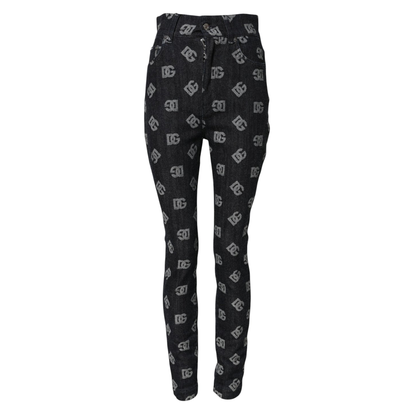 Dolce & Gabbana Black DG Logo High Waist Skinny Denim Jeans