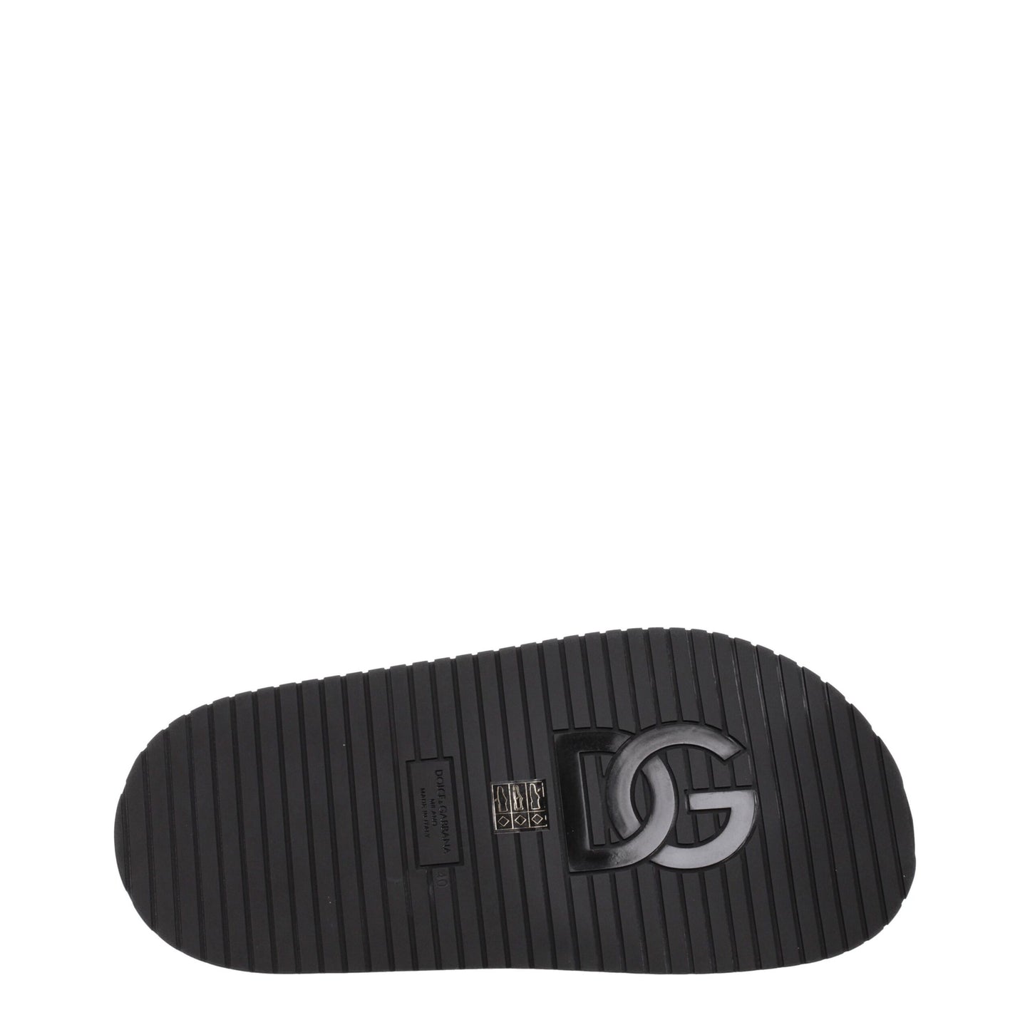 Dolce & Gabbana Black Leather Slippers