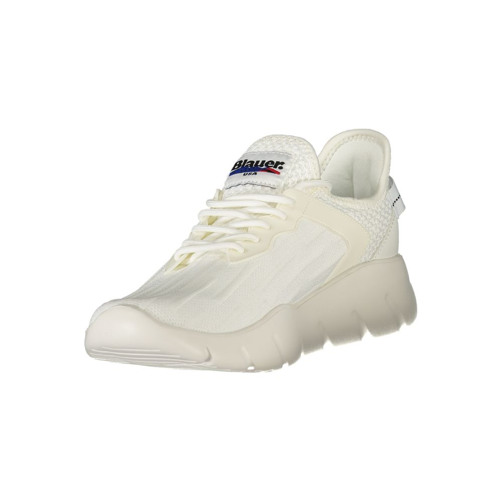 Blauer White Polyester Sneaker