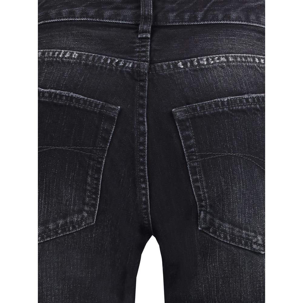 Balenciaga Black Cotton Relaxed Fit Jeans