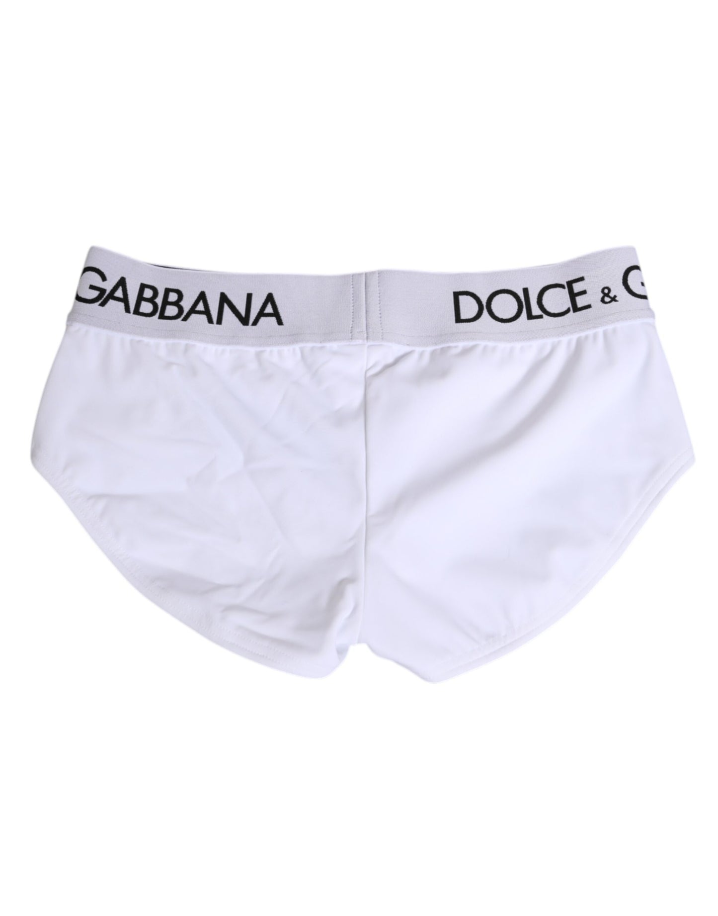 Dolce & Gabbana White Nylon Logo Waistband Shorts Underwear