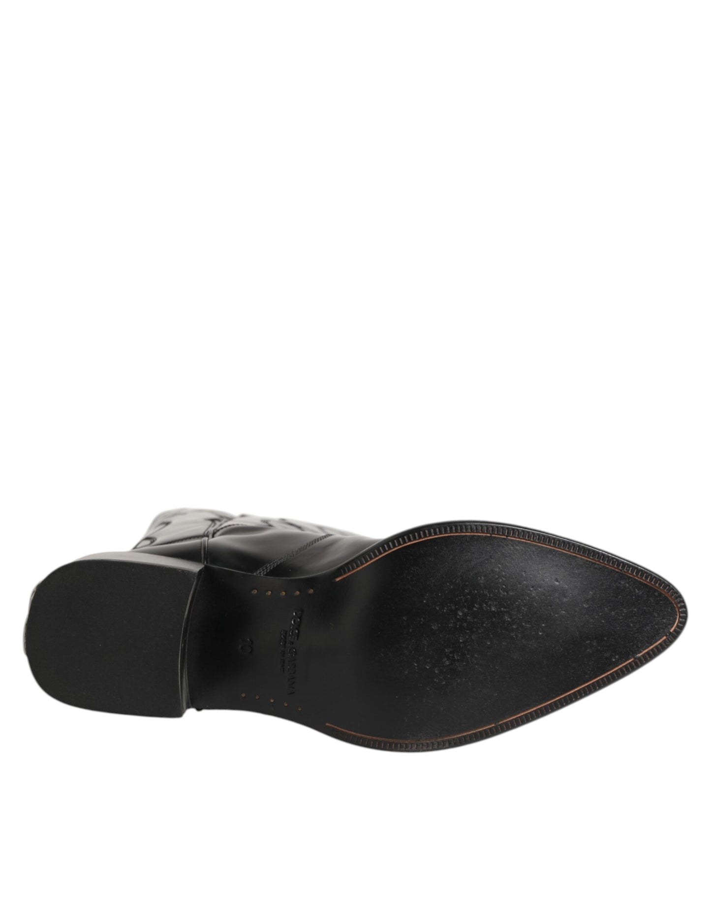 Dolce & Gabbana Black Leather Over The Calf Biker Boots Shoes