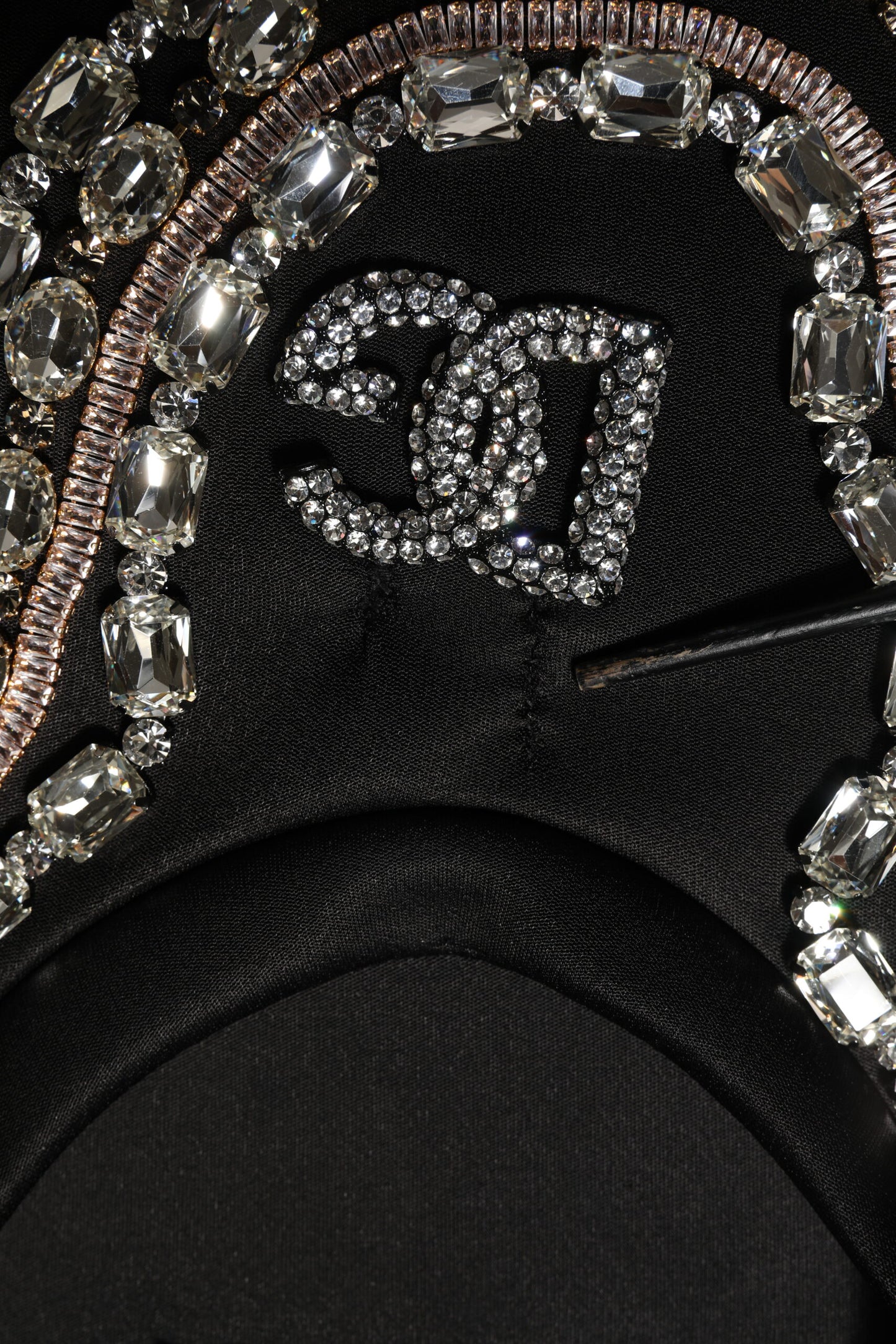 Dolce & Gabbana Black Necklace Crystal DG Logo Sweatshirt Sweater