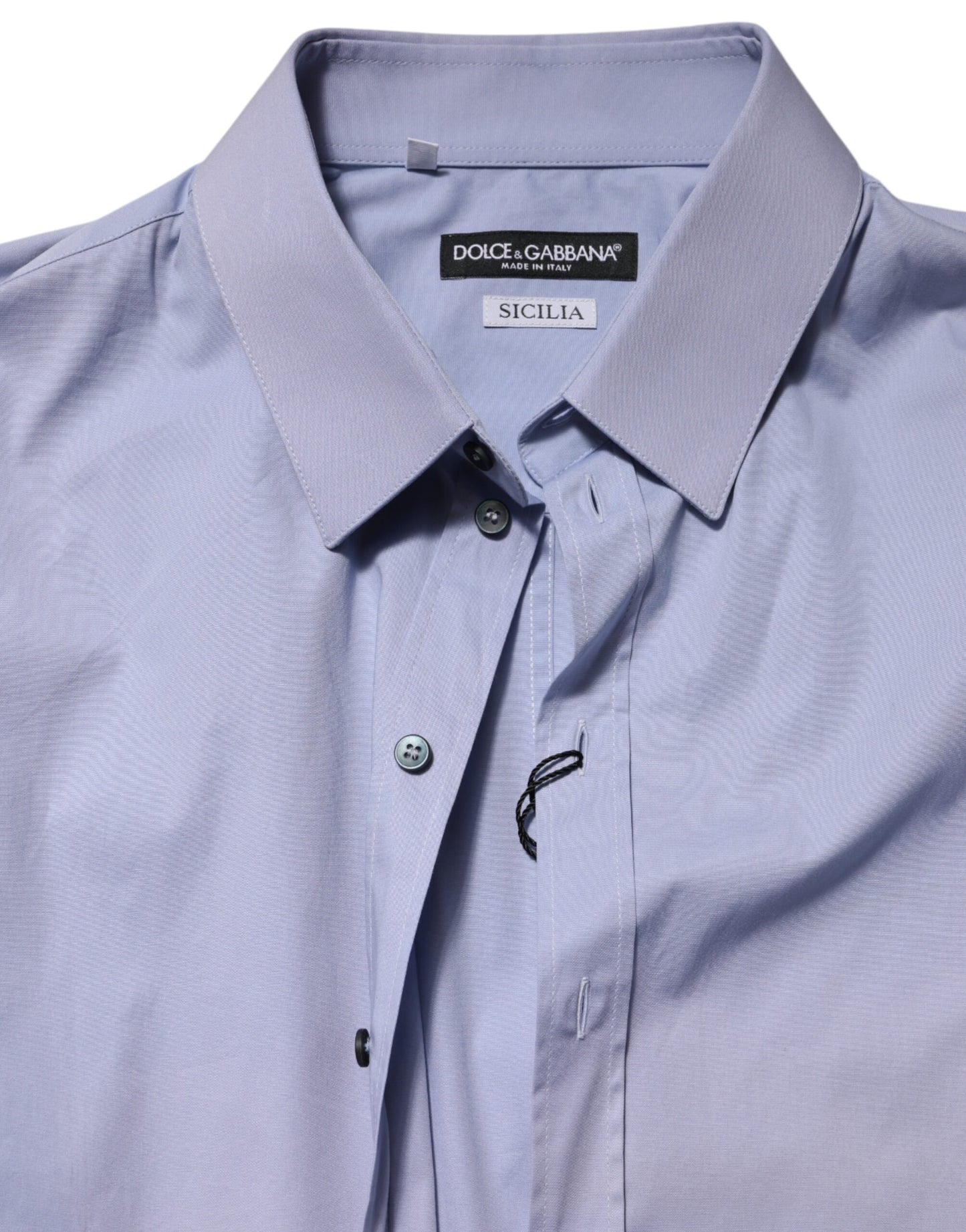Dolce & Gabbana Blue SICILIA Cotton Men Dress Formal Shirt